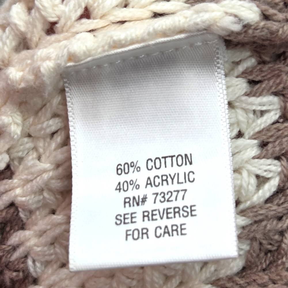 Cozy Striped Open Cardigan in Cream and Brown Size XL EUC - Picture 4 of 9